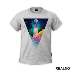 Triangle Space With Rocket Launching - Art - Majica