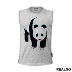Panda Is Standing On Colors - Art - Majica