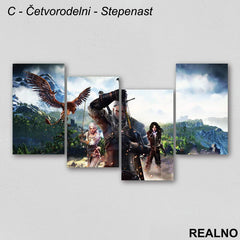 Geralt Of Rivia - Ciri - Fight - The Witcher - Slika na platnu - Kanvas