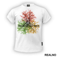 Red, Green And Yellow Tree - True Detective