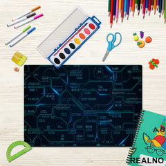 Blue Binary Code - Engineer - Podmetač za sto
