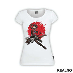 Levi In Front Of The Red Moon - Attack On Titan
