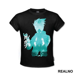 Kakashi Name Light Blue Silhouette - Naruto