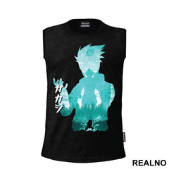 Kakashi Name Light Blue Silhouette - Naruto