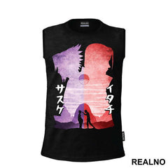 Sasuke And Itachi Names Silhouette - Naruto