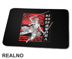 Mikasa - Red Attack - Attack On Titan - AOT - Podloga za miš