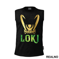 Golden Helmet And Logo - Loki - Avengers