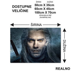 Geralt Portrait With Yellow Eyes - Witcher - Podmetač za sto