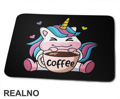 Slatki Jednorog Sa Kafom - Coffee - Kafa - Podloga za miš