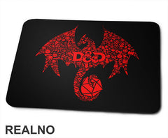 Red Dragon And Symbols - D&D - Dungeons And Dragons - Podloga za miš