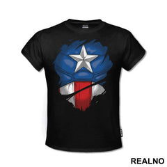Ripped Shirt - Chest Logo - Captain America - Avengers
