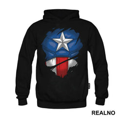 Ripped Shirt - Chest Logo - Captain America - Avengers