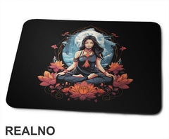Girl In Clounds meditating - Yoga - Podloga za miš