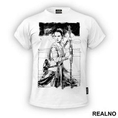 Rey - Black Drawing - Star Wars - Majica