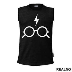 Scar And Glasses Black - Harry Potter - Majica