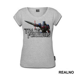 Optimus Prime And Metallic Logo - Transformers - Majica