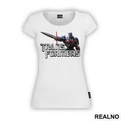 Optimus Prime And Metallic Logo - Transformers - Majica