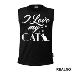I Love My Cat - Paws Print - Mačke - Cat - Majica
