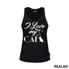 I Love My Cat - Paws Print - Mačke - Cat - Majica
