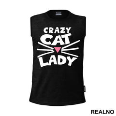 Crazy Cat Lady - Cat Whiskers And Pink Nose - Mačke - Cat - Majica