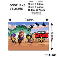 Shelly, Colt And Poco - Desert - Brawl Stars - Podmetač za sto