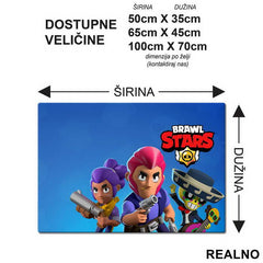 Shelly, Colt And Poco - Blue - Brawl Stars - Podmetač za sto