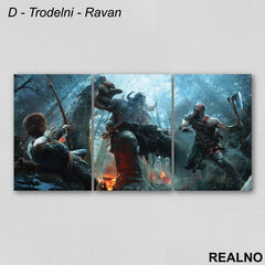 Attack - God Of War - Slika na platnu - Kanvas