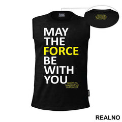 May The Force Be With You - White And Yellow - Star Wars - Majica