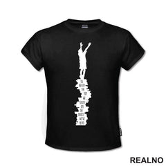 To Reach The Top We Stand On The Books We've Read - Silhouette - Books - Čitanje - Knjige - Majica