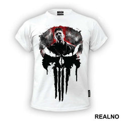 Frank Castle And Skull - Red - Punisher - Majica