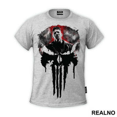 Frank Castle And Skull - Red - Punisher - Majica