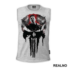 Frank Castle And Skull - Red - Punisher - Majica