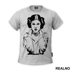 Black Outline - Princess Leia - Star Wars - Majica