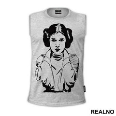 Black Outline - Princess Leia - Star Wars - Majica