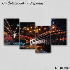 Grad noću - most - Slika na platnu - Kanvas