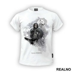 Jon Snow, Ghost And Crow - Game Of Thrones - GOT - Majica