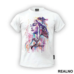 Daenerys Targaryen And Dragons - Watercolor Spill - Game Of Thrones - GOT - Majica