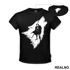 Jon Snow And Ghost - White Dire Wolf - Game Of Thrones - GOT - Majica