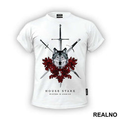 House Stark - Winter Is Coming - Wolf And Red Leafs - Game Of Thrones - GOT - Majica