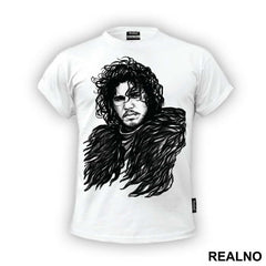 Jon Snow - Black Drawing - Game Of Thrones - GOT - Majica