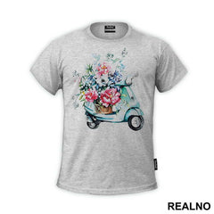 Flowers And Motorcycle - Art - Majica