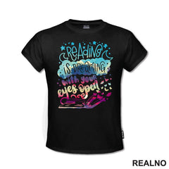 Reading Is Dreaming With Your Eyes Open - Stars - Colors - Books - Čitanje - Knjige - Majica