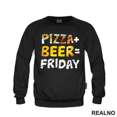 Pizza Plus Beer Equal Friday - Hrana - Food - Majica