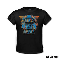 Music Is My Life - Blue - Muzika - Majica