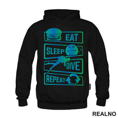 Eat, Sleep, Dive, Repeat - Symbols - Diving - Ronjenje - Majica