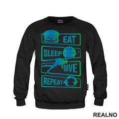 Eat, Sleep, Dive, Repeat - Symbols - Diving - Ronjenje - Majica
