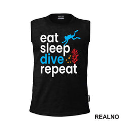 Eat, Sleep, Dive, Repeat - Coral - Diving - Ronjenje - Majica