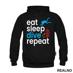 Eat, Sleep, Dive, Repeat - Coral - Diving - Ronjenje - Majica