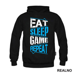 Eat, Sleep, Game, Repeat - Blue - Geek - Majica
