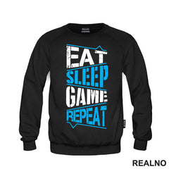 Eat, Sleep, Game, Repeat - Blue - Geek - Majica